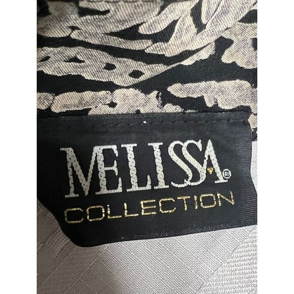 Vintage Melissa Women's Size 6 Black White Wide Leg Floral Long Sleeve Jumpsuit - Picture 11 of 12